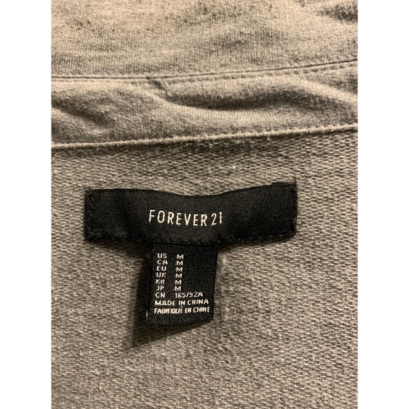 Forever21 Gray Faux Leather Sleeve Moto Jacket (M) - Picture 12 of 12